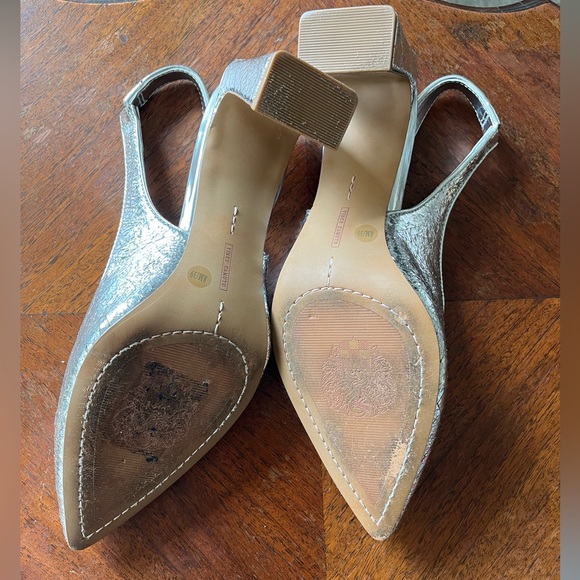 Vince Camuto Metallic Silver Slingback Heels - Picture 4 of 7